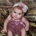Headband AND Dusty Rose Ruffled Lace Petti Romper Set - Mix and Match Colors - Matching Shabby Chic Headband - Toddler, Baby, Girl, Child