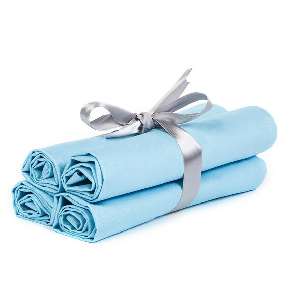 20 x 20 Solid Baby Blue Table Linen Napkins Set of 4 by BHDecor