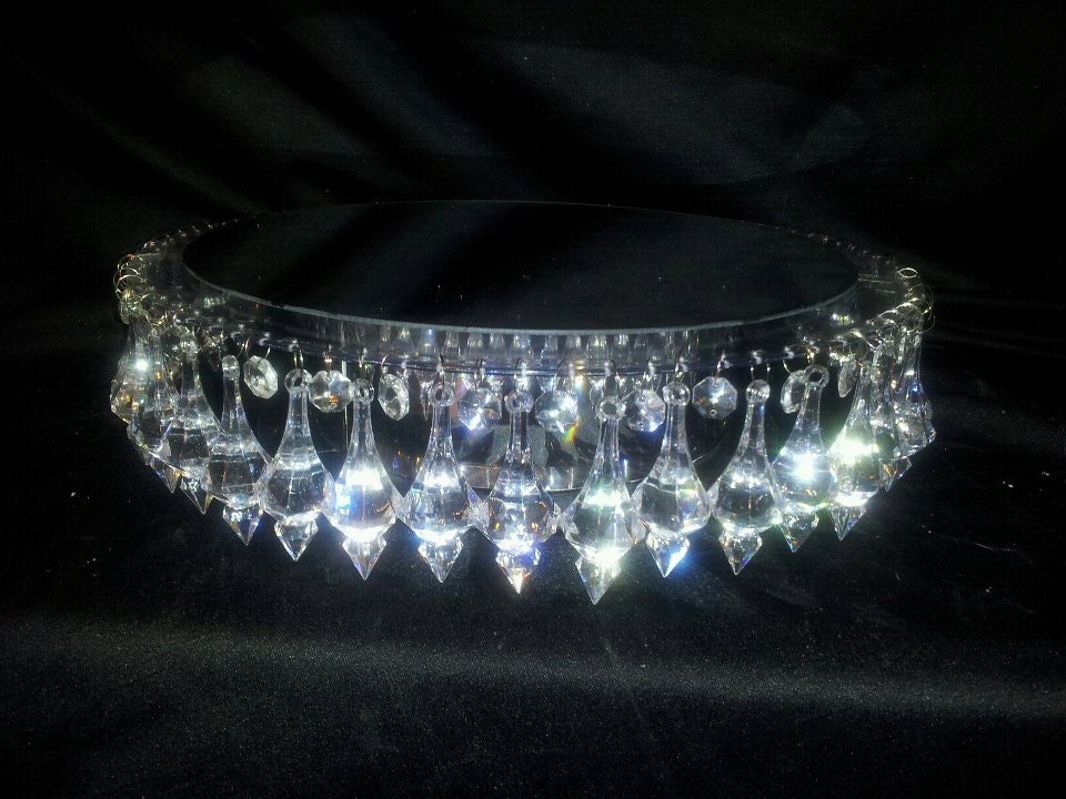 Acrylic Crystal chandelier wedding cake stand - Can be made 6"-16" wide and 3", 4" or 6" tall - Prices 45.00 - 150.00