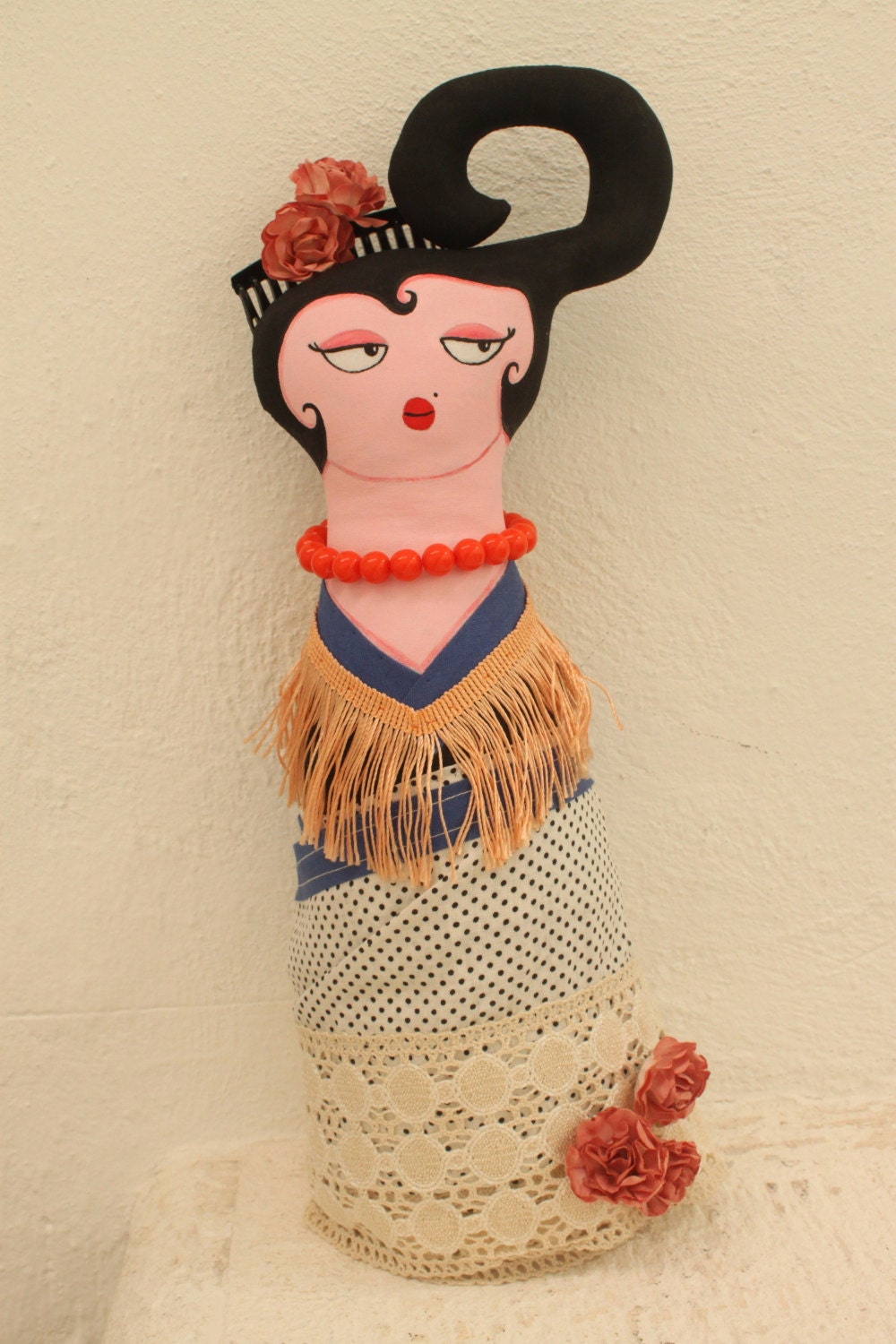 Original Hand Painted Doll. Art Doll. LOLA Doll. Spanish - Gypsy Lola Doll. Handmade and painted doll.