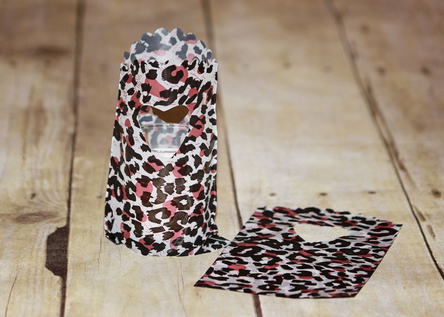 12 Leopard Party Favor Bags Small plastic treat by LuxePartySupply