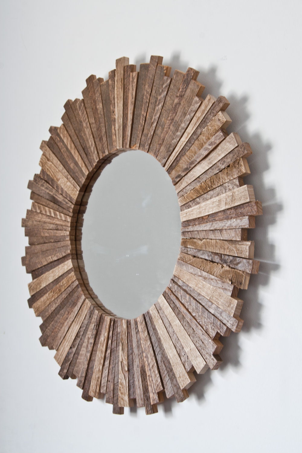 Sunburst mirror 21"x21"x1" reclaimed wood