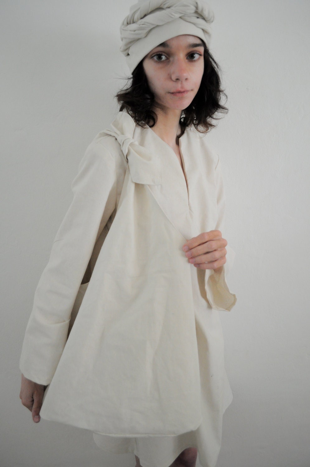 Handmade 50% Recycled Organic Cotton/ 30 Percent Recycled Hemp/20 Percent Recycled PET Muslin Tote Market Bag