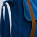 Blue Bag with brown leather, green lining, handmade - Peter