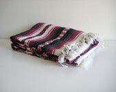 Pink & Green Vintage Mexican Blanket