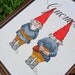 Gnome cross stitch needlecraft art