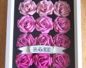 Handmade Cardstock Paper Rose Shadowbox, Ombre Wall Art with Banner- COMPLETELY CUSTOMIZABLE Gift