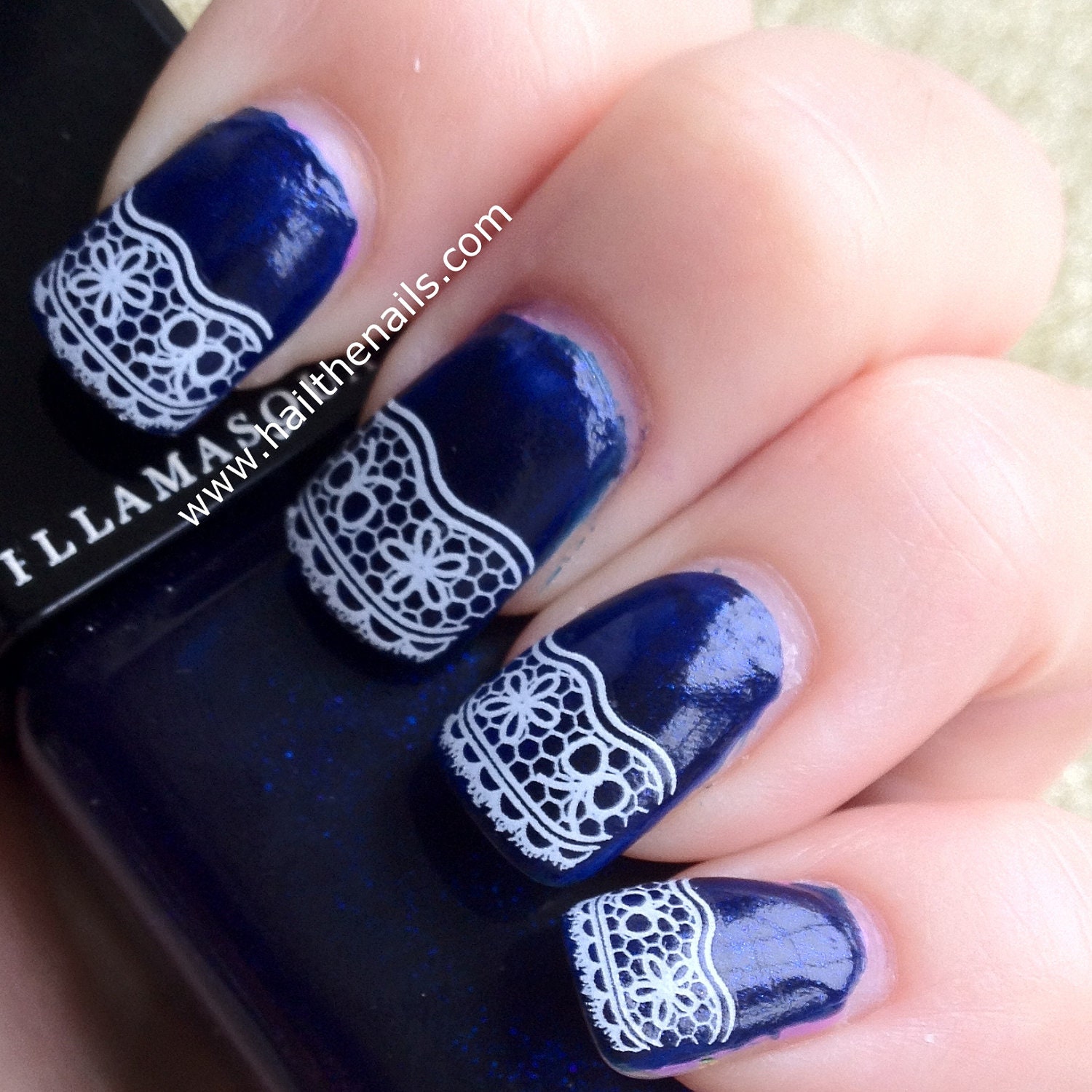 White Lace Nail Art Water Transfer Decal