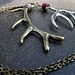 Antler Necklace Deer Silver and Bronze