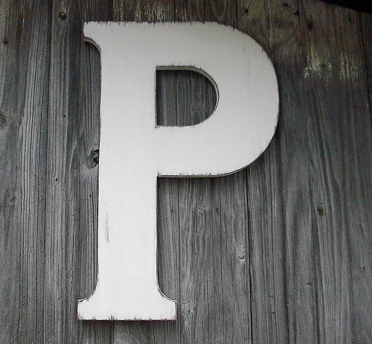 Shabby chic Rustic Wedding Decor Letter P 24 Wooden Guestbook Kids Initial