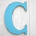 Wooden Letter C Monogram Initial Kids Wall Art Shabby Nursery