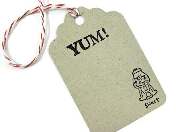 25 Kraft Gift Tags, Custom Tags, Baked good tags, Hang Tags, Escort tags,  Die Cut Hand Stamped