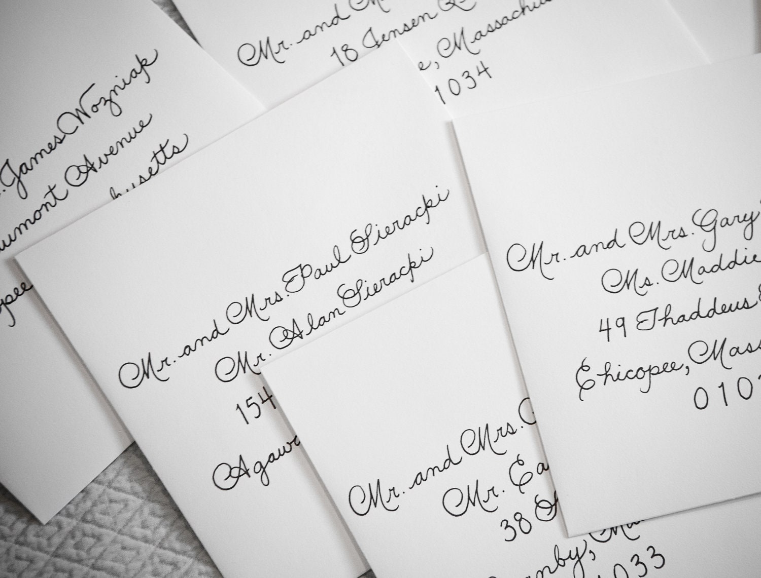Custom Wedding Calligraphy for Envelope Addressing - Place Cards, Escort Cards, Invitations Also Available