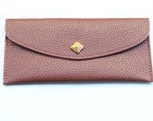 Brown Leather wallet with golden pyramid