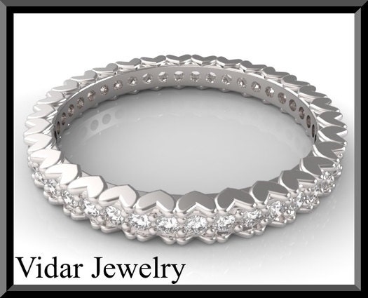 Diamond  Wedding band,Diamond eternity band,Heart wedding band,gold wedding band,bridal,pave,unique Wedding band,Gold engagement,Ring,