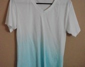 Blue Unisex Ombré V-neck