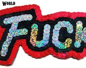 Custom F%ck Riot Grrl Holographic Iridescent Sequin Patch