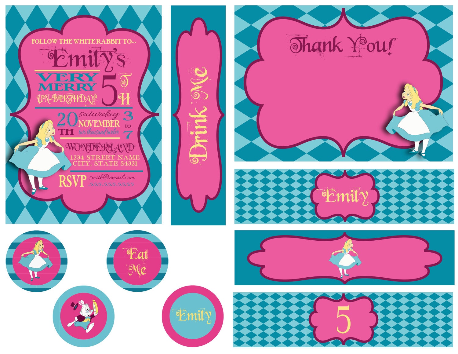 Alice in Wonderland Party Pack - DIY - Printable Il_570xn
