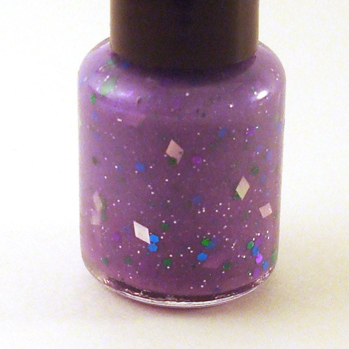 Light Purple Nail Polish with Glitter by ChaosAndCrocodiles