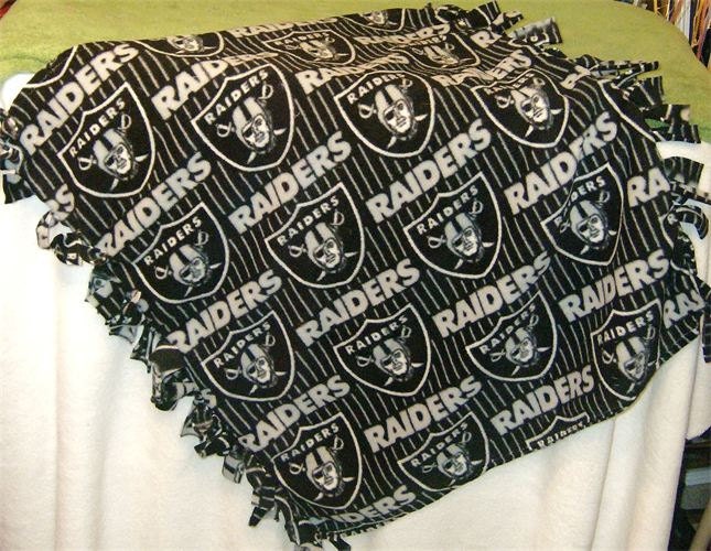 NFL Oakland Raiders Blanket Fleece Tie Blanket by gmalib327