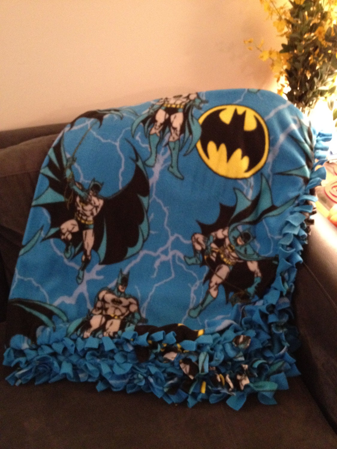 Items similar to Batman Blanket by DC Comics The Dark Knight No Sew Themed Fleece Material