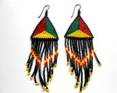 Red Yellow Green - Earth, Wind, and Fire Native Pride Beaded Earrings