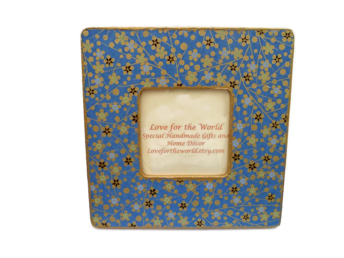 Japanese Blossoms Picture Frame - Wooden Decoupage Frame - Home Decor