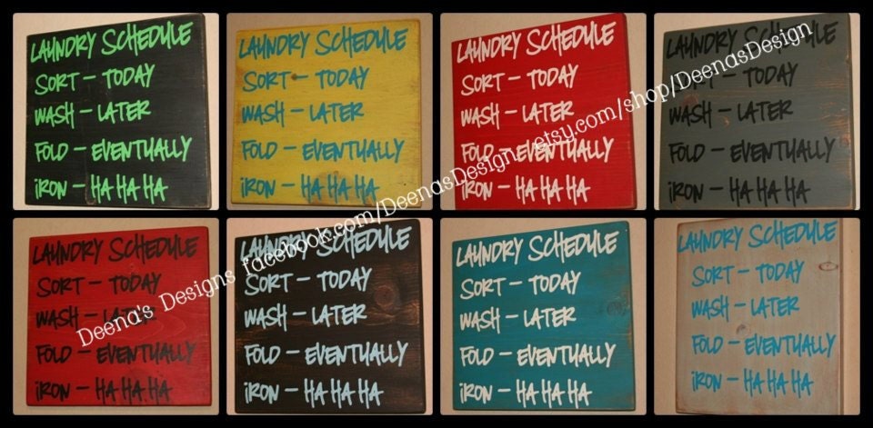 Laundry Schedule, Laundry Room Decor, Laundry Sign, Distressed Wood Signs, Wood Signage, Distressed Wall Decor