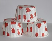 24 Hearts  baking cups, candy cups, nut cups, cupcake liners, treat favors Valentines day