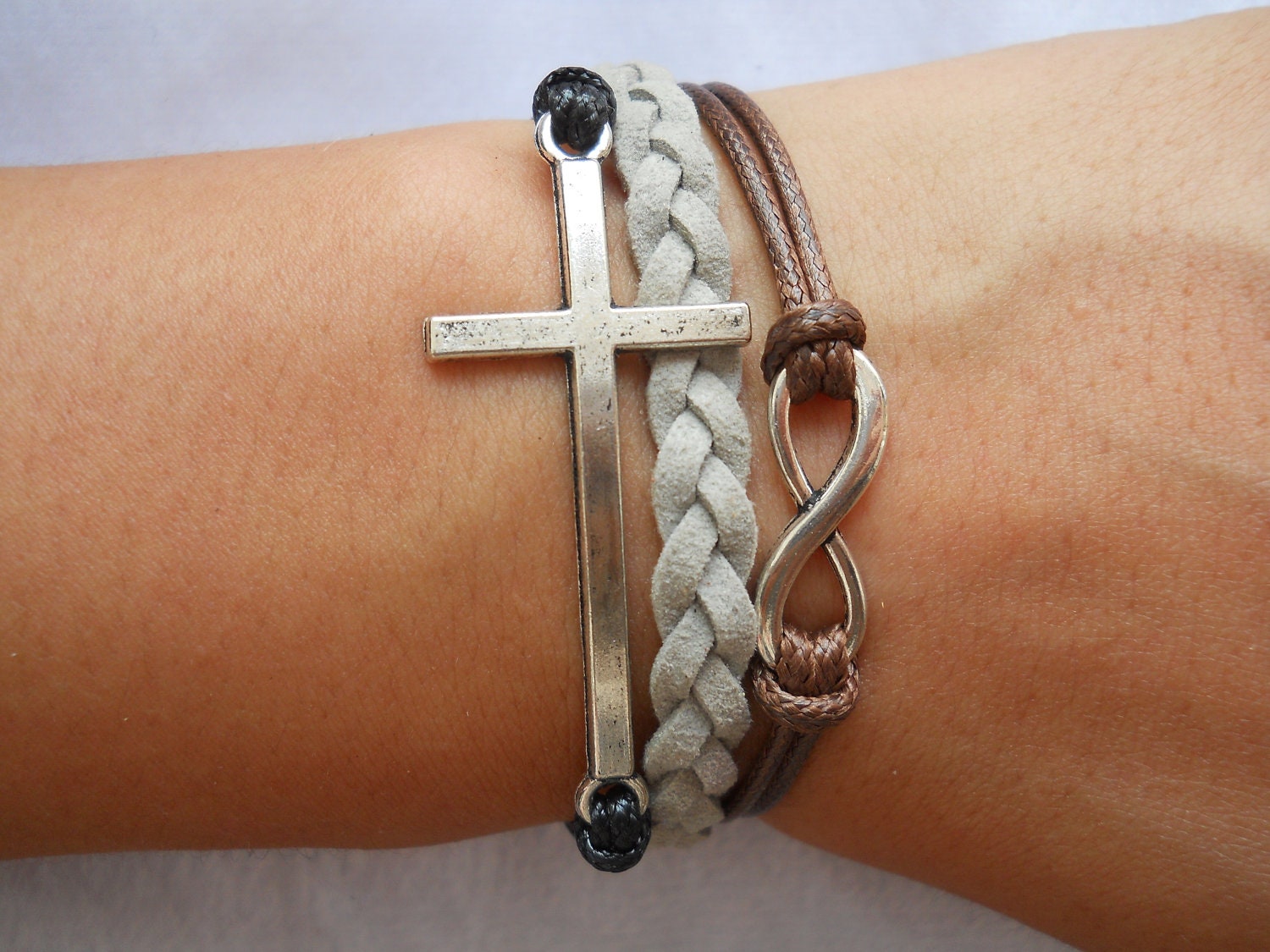 Bracelet karma-bracelet infinity bracelet,cross bracelet braid God's blessing gift for friends for boys girlfriend