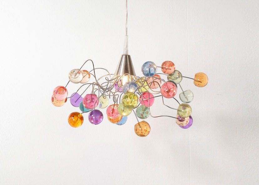 Ceiling light. Pastel color bubbles.
