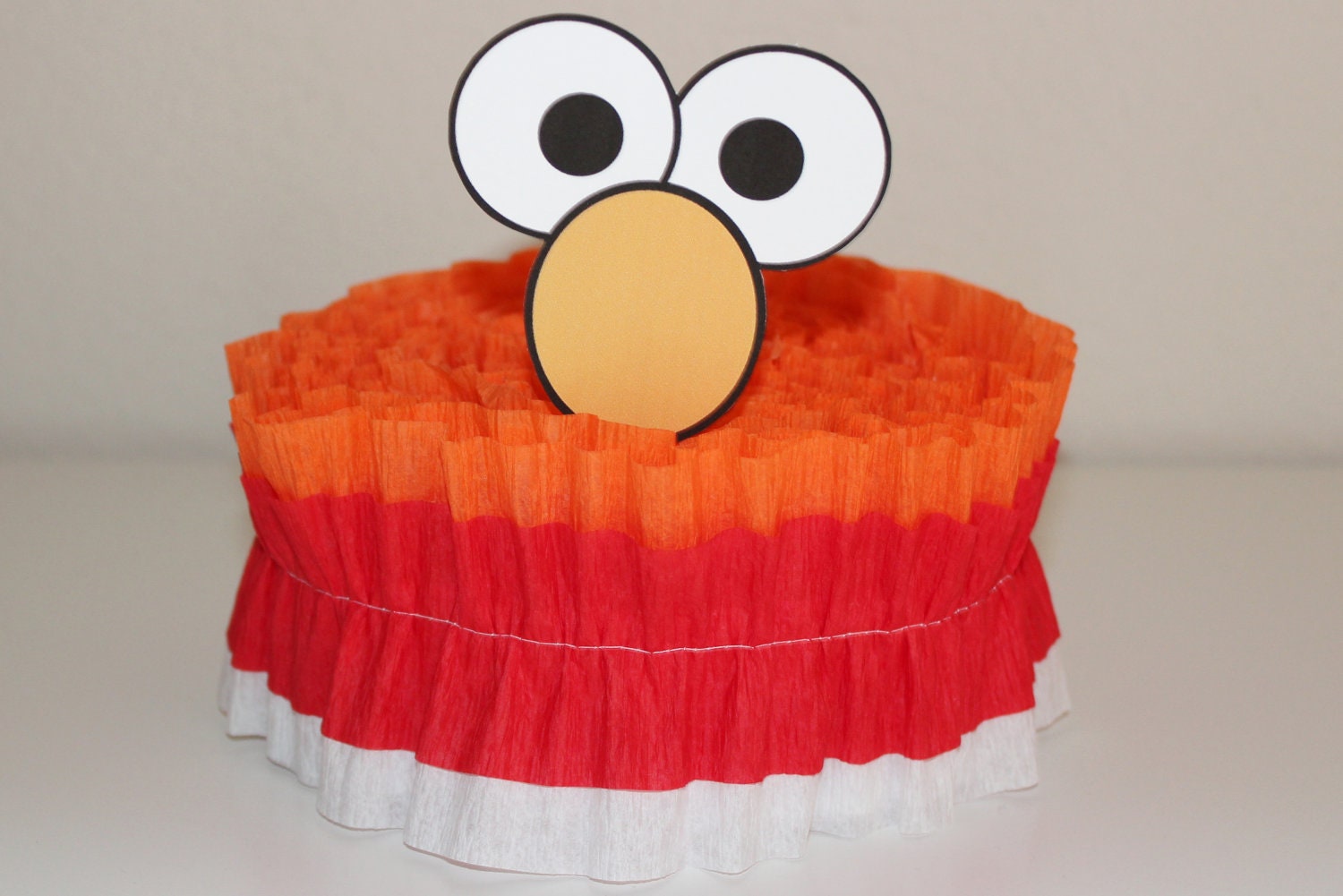 Elmo Crepe Paper Ruffled Party Streamers - 20 feet - Orange, Red, White - Birthday, Decoration, Backdrop, Sesame Street Il_570xn