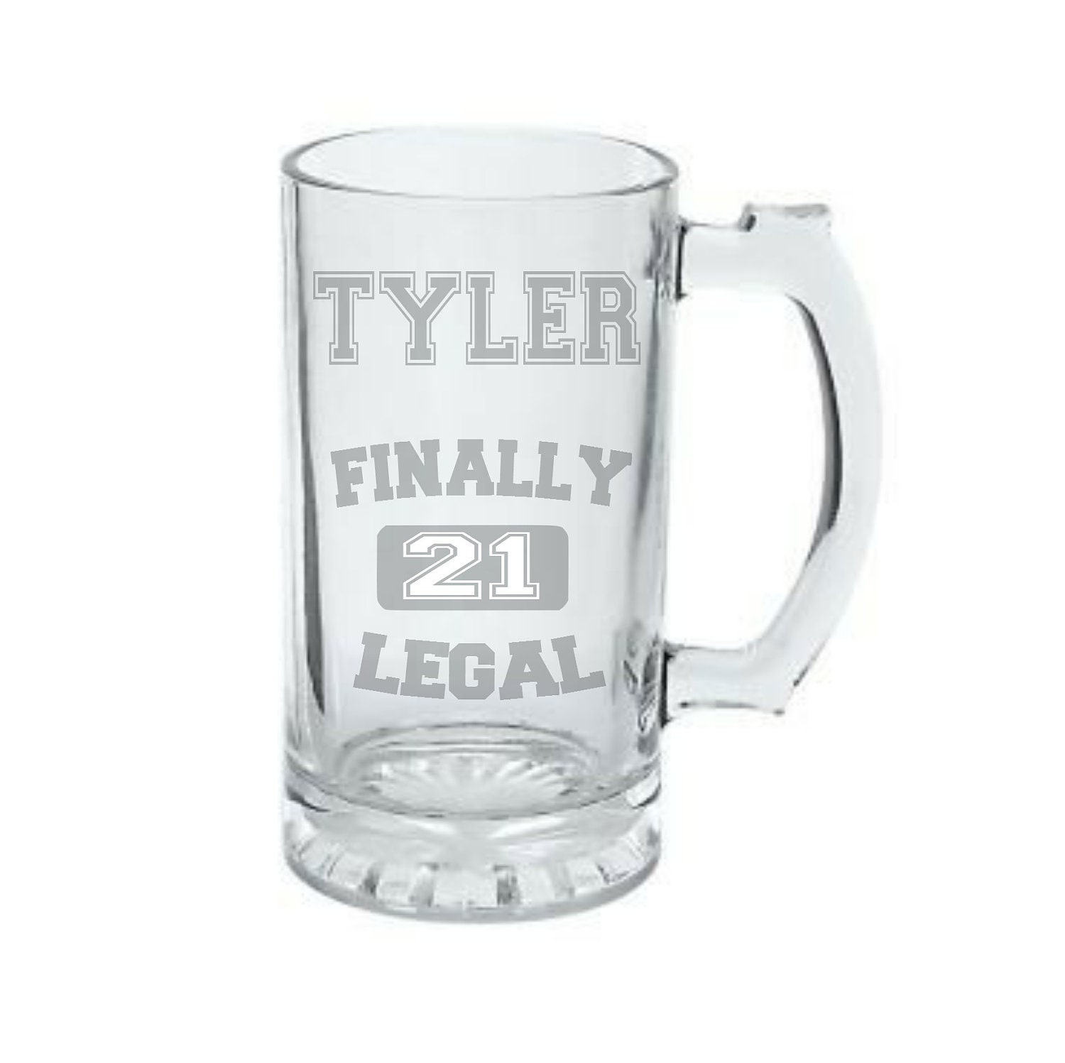 21st Birthday Beer Mug Deep Etched Birthday By Rhodesvinylandglass