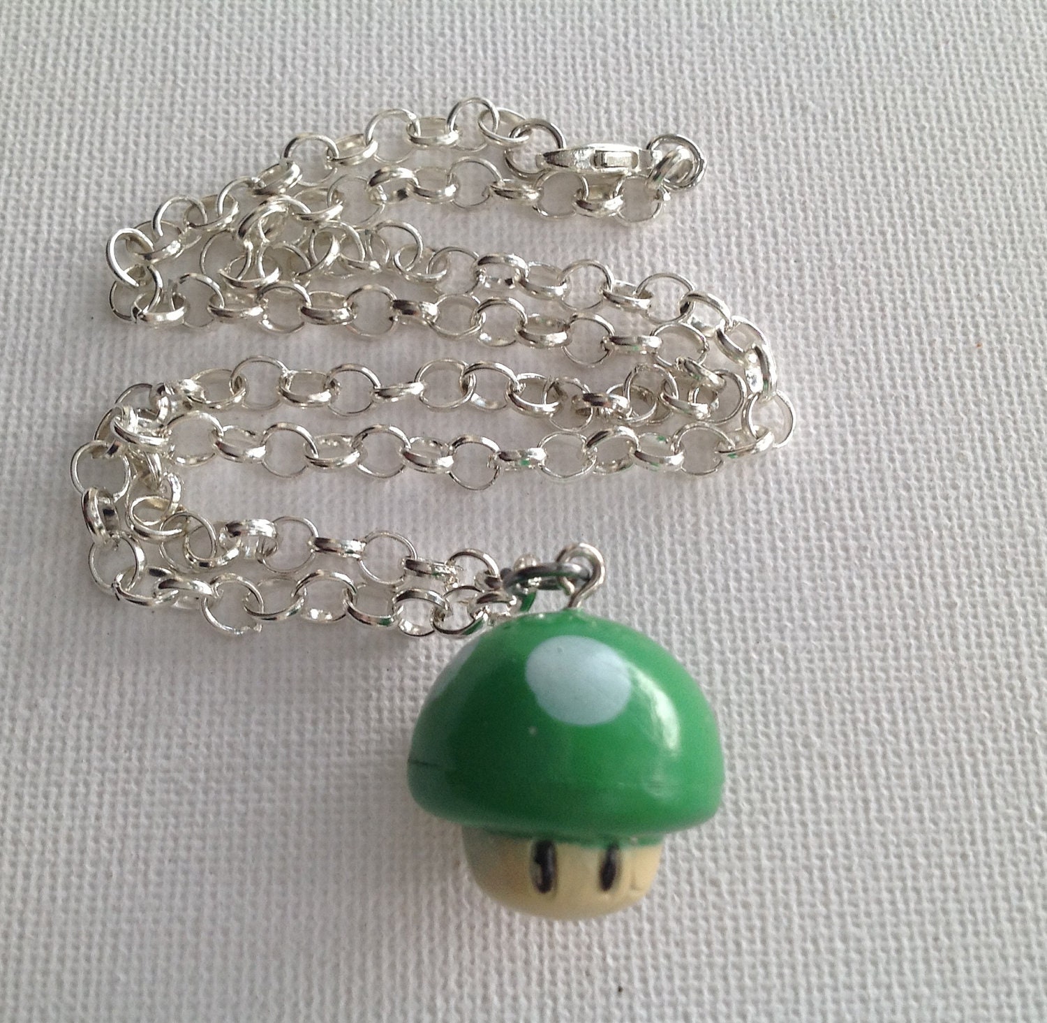 Green Mushroom Nintendo Necklace