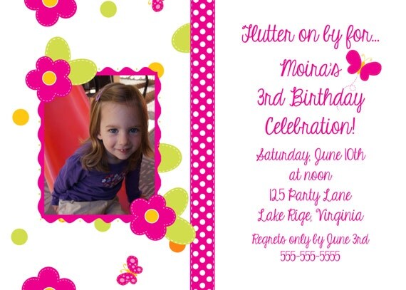 Printable Butterfly Birthday Invitation - Photo Il_570xn