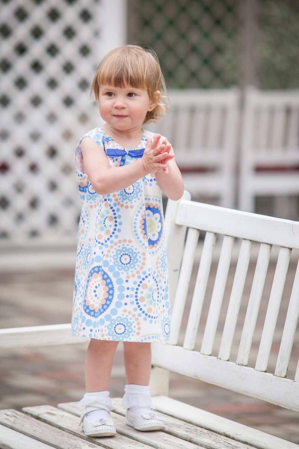 FREE SHIPPING use coupon code FREESHIP/ Summer girls dress D5 spring baby white blue with bow