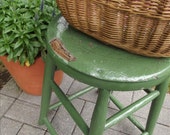 Green Painted Swedish Stool - OldSchoolSwede