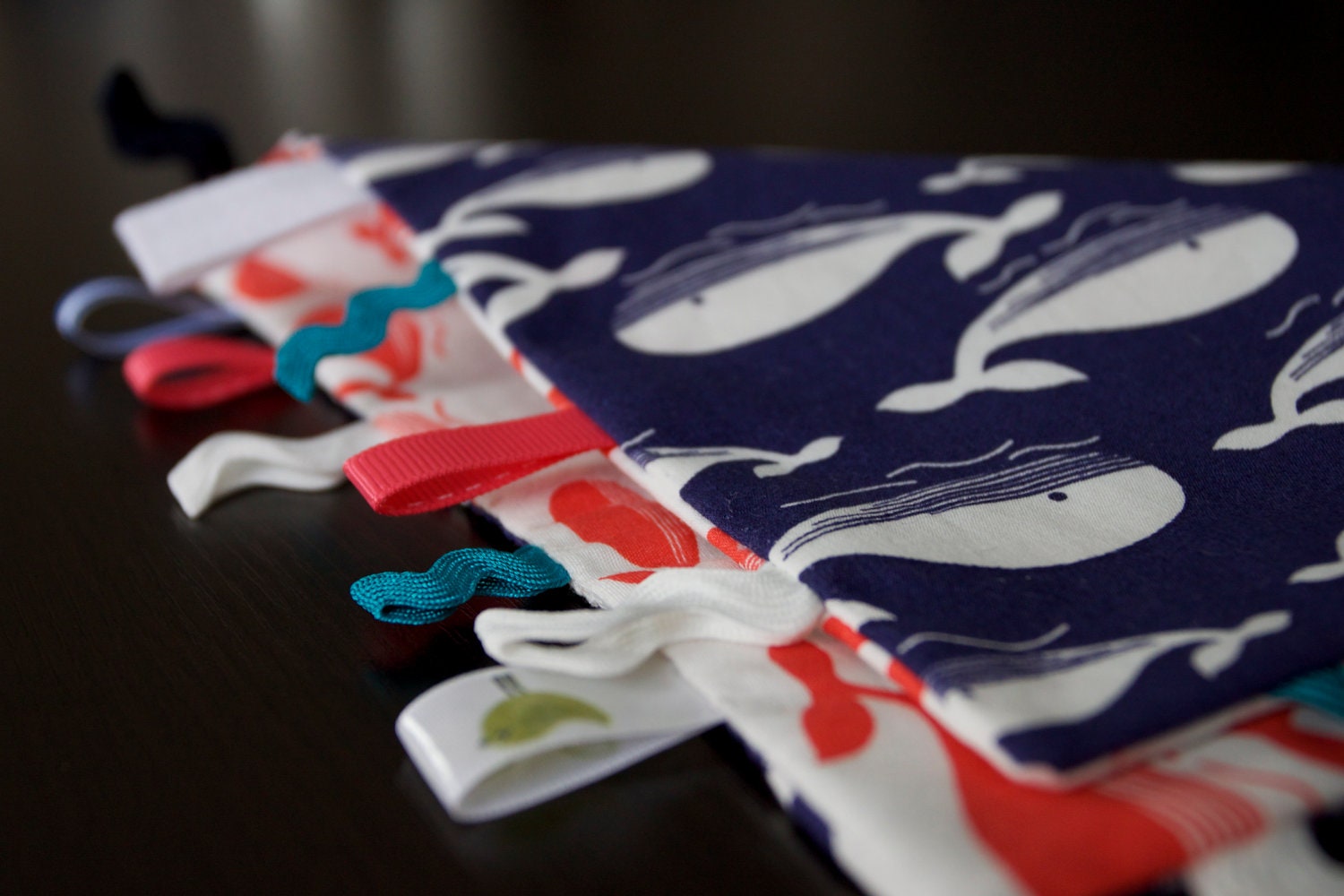 Ruby Baby Boys Gift Pack - Whale of a Time containing Reversible Sensory Ribbon Blanket and Pacifier Clip