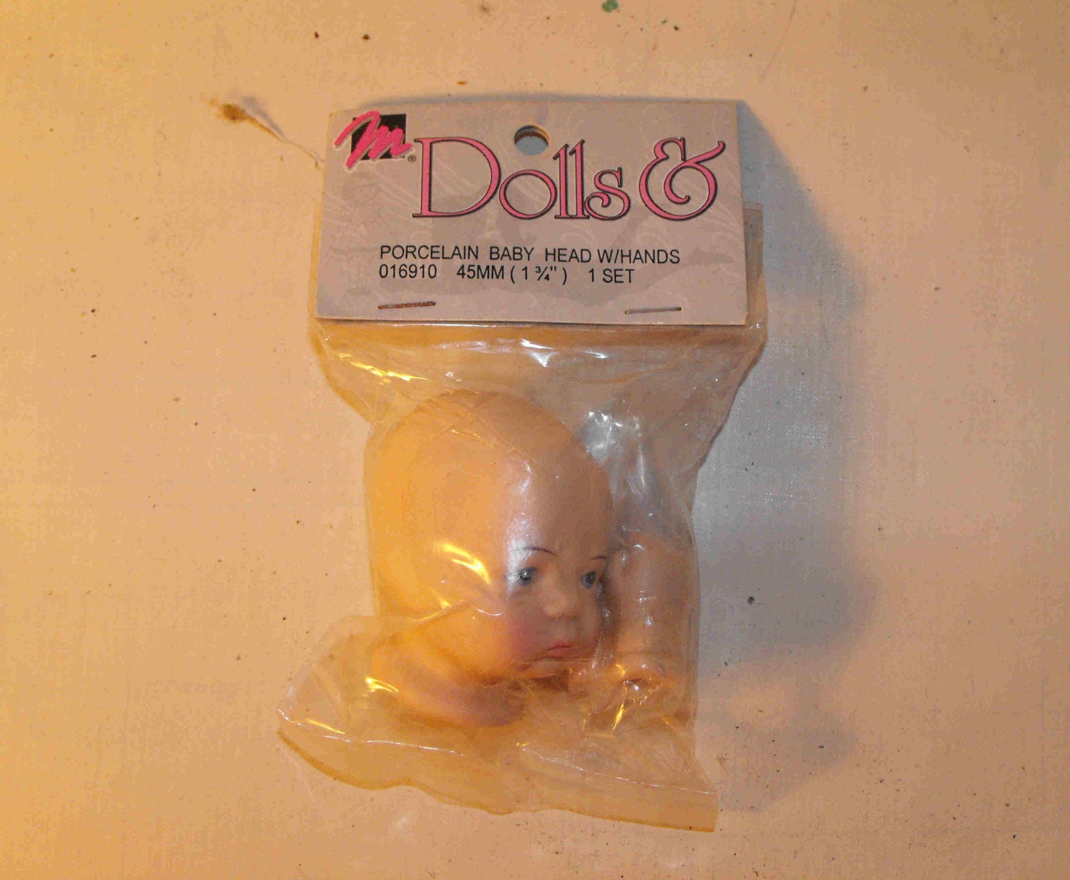 New Porcelain Baby Head and Hands for mixed media and doll artists
