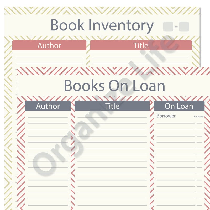 Items similar to Book Inventory List - Printable PDF - Instant Download