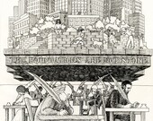The Foundations Are Not Stone.  A joyful, yet strangely serious, and quite original, very fine art print