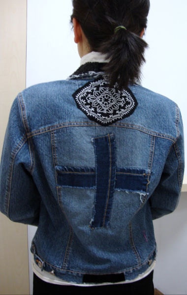 Upcycled Redesigned Denim Jacket - "Rockin' Jacket'