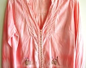 Boho Chic Pink Hand Dyed Blouse