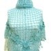 pale blue mohair scarf - shawl flower garden