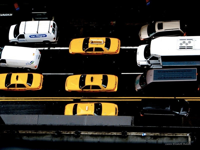 New York City Taxis/Cabs in Mid-Town Manhattan, 8 x 10 Original Photograph - LookingfortheLight