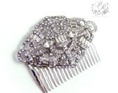 Wedding Hair Comb Rhinestone & Crystal olive style Bridal hair comb or sash applique hair accessory Wedding tiara