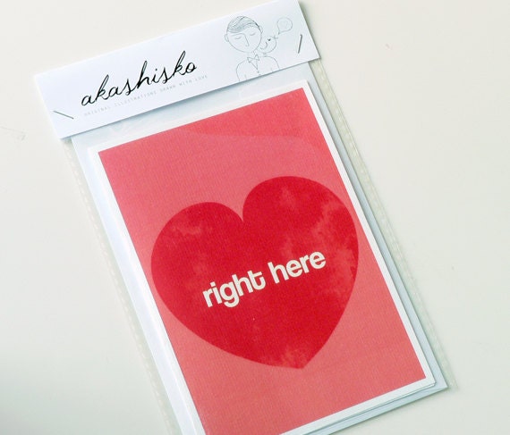 greeting card A6 (5.8 x 4.1) perfect for your boyfriend/girlfriend or family, illustration with a red heart, Valentine's day