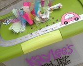 Cute, Fun, Functional: Custom, hand-painted large plastic storage container w/ latching lid & funky handle for kids