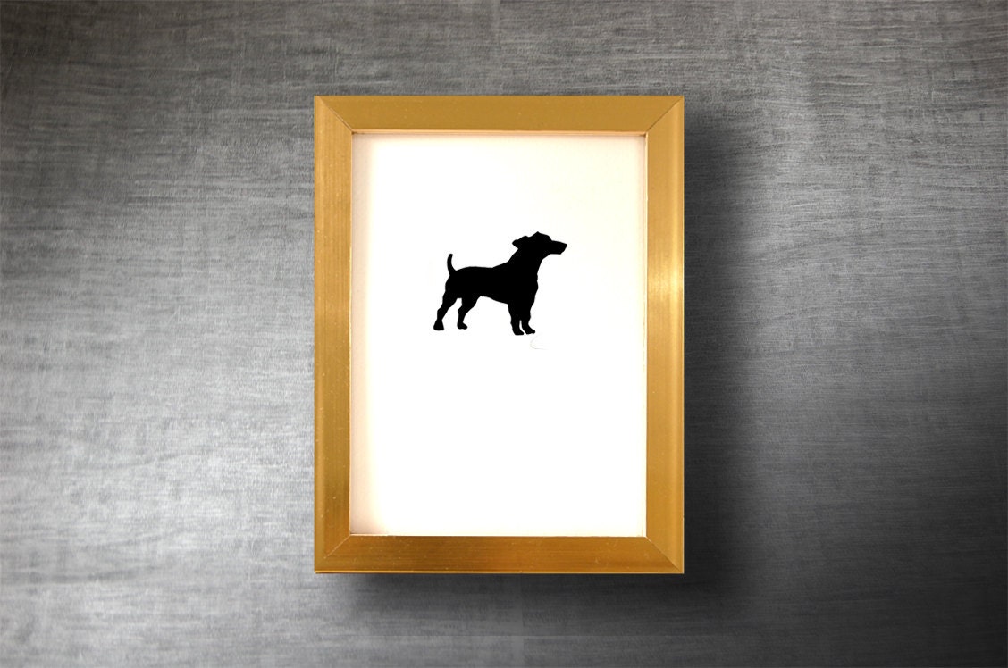 Jack Russell Terrier Silhouette Wall Art 5x7 inches Hand Cut Dog Silhouette