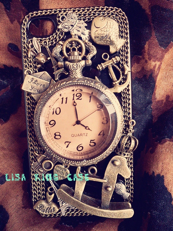 Antique bronze retro pocket watch  iphone 4 case cover iphone 4s hard case unique iphone 5 case custom handmade iphone cases